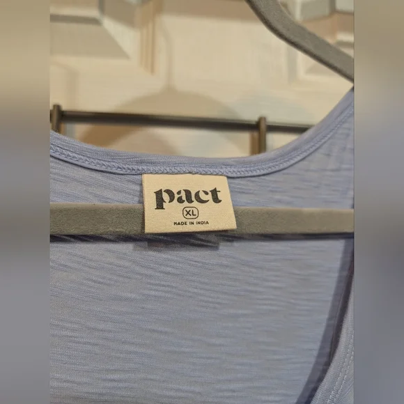 Pact Organic Cotton Relaxed Slub Tank Maxi Dress Cornflower Blue Size XL - Picture 3 of 4